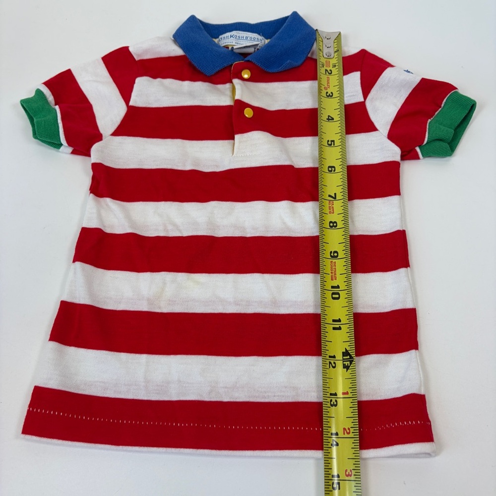 VTG OshKosh B’Gosh 4T Striped Primary Secondary Colors Polo Made‎ in USA - Picture 10 of 10